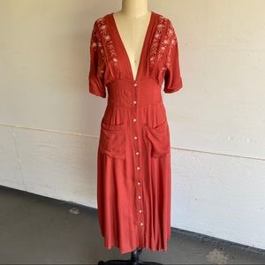 🍉 5 for $25 Sale! 🍉 Francesca’s Deep V Midi Dress Small